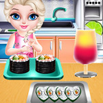 Baby Elsa Sushi Cooking