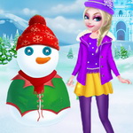 Princess Elsa And Snowman Dress Up